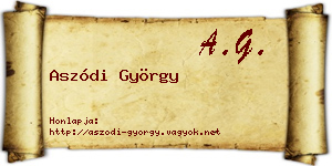 Aszódi György névjegykártya