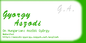 gyorgy aszodi business card